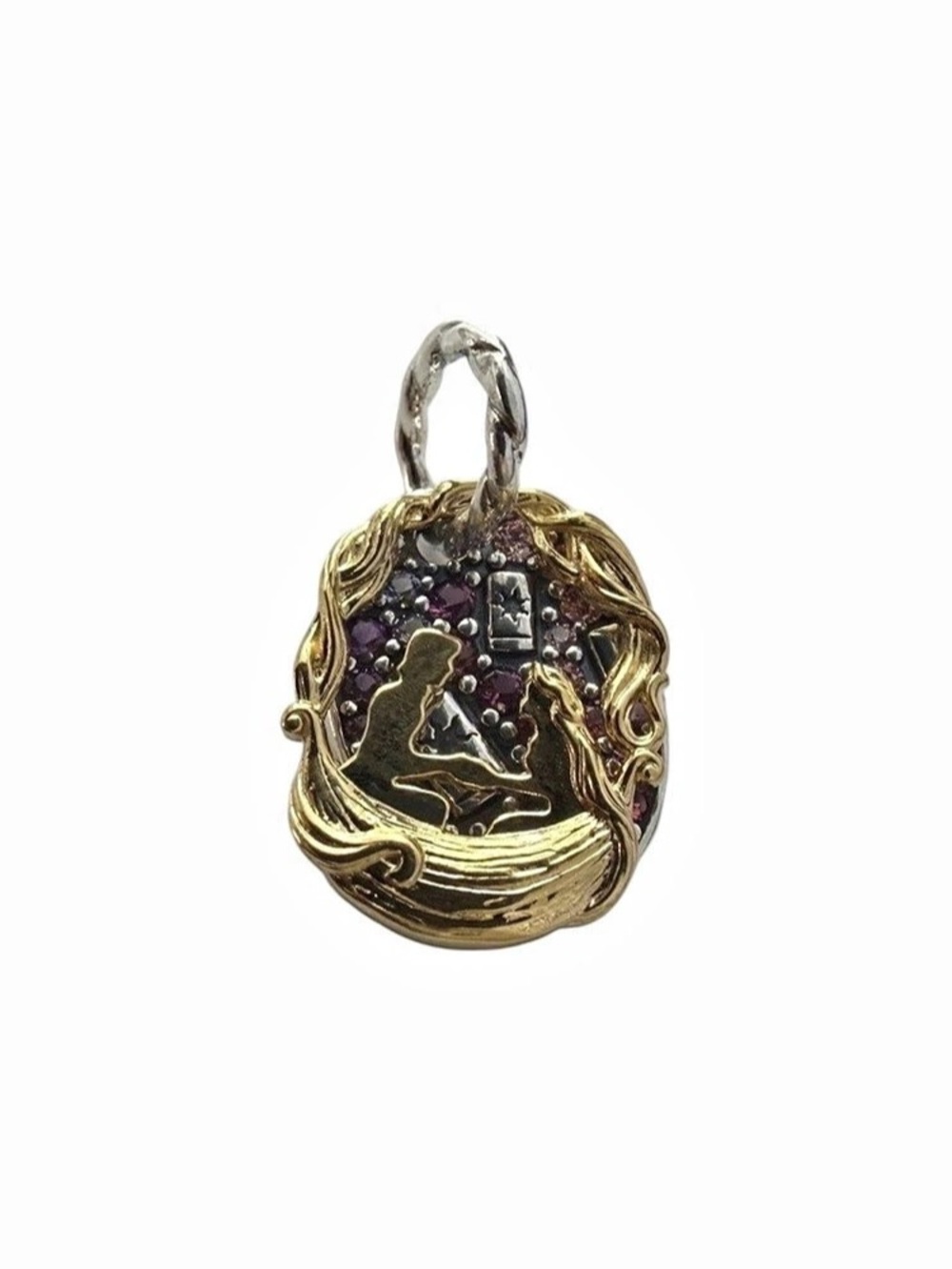 Pandora Disney Tangled Rapunzel Charm Purple & Gold